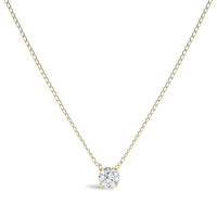 14K Gold Floating 1/2 Cttw Lab Grown Diamond Solitaire Pendant Necklace - 18