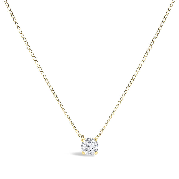 14K Gold Floating 1/2 Cttw Lab Grown Diamond Solitaire Pendant Necklace - 18