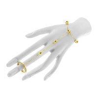 14K Yellow Gold 1/4 Cttw Diamond Ring and Bracelet Hand Chain (G-H Color, SI1-SI2 Clarity) - 7