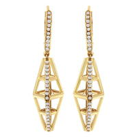 14K Yellow Gold 5/8 Cttw Diamond Geometrical Pillar Drop and Dangle Earrings (G-H Color, SI1-SI2 Clarity)