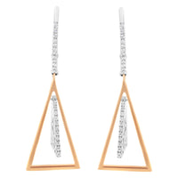 14K Rose and White Gold 3/8 Cttw Diamond Windchime Drop and Dangle Earring (G-H Color, SI1-SI2 Clarity)