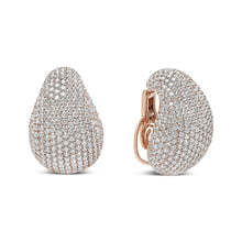 18K Rose Gold 13 1/5 Cttw Micro-Pave Diamond Sculptural Design Statement Omega Back Earrings (G-H Color, SI1-SI2 Clarity)-0