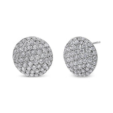 18K White Gold 3 1/2 Cttw Shared Prong Set Diamond Cluster Composite Disc Stud Earrings (F-G Color, VS1-VS2 Clarity)-0