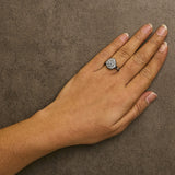 10K White Gold 1/2 Cttw Round & Baguette Cut Diamond Pear Shaped Domed Pavé Cluster with Halo Cocktail Ring (H-I Color, SI1-SI2 Clarity)-2 thumbnail 3