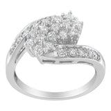14KT White Gold Diamond Cluster Ring Band (7/8 cttw, H-I Color, I1-I2 Clarity)-1 thumbnail 2
