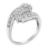 14KT White Gold Diamond Cluster Ring Band (7/8 cttw, H-I Color, I1-I2 Clarity)-4 thumbnail 5