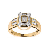 10K Yellow Gold 1/2 Cttw Diamond Composite and Halo Ring (H-I Color, SI1-SI2 Clarity)-1 thumbnail 2