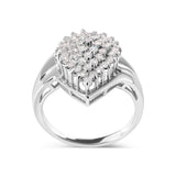 10K White Gold 1/2 Cttw Diamond Pear Shaped Cluster Ring (H-I Color, I1-I2 Clarity)-4 thumbnail 5