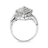 10K White Gold 1/2 Cttw Diamond Pear Shaped Cluster Ring (H-I Color, I1-I2 Clarity)-1 thumbnail 2