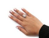 14K White Gold 3/4 Cttw Round and Baguette cut Diamond Cluster Ring (H-I Color, I1-I2 Clarity)-2 thumbnail 3