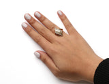10K Yellow Gold 1/2 Cttw Round and Baguette Cut Diamond Cocktail Ring (H-I Color, I1-I2 Clarity)-2 thumbnail 3