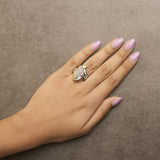 14K Yellow Gold 1-1/3 Cttw Round and Baguette Diamond Bypass Cocktail Ring-2 thumbnail 3