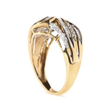 10K Yellow Gold 1/2 Cttw Round and Baguette cut Diamond Open Space Bypass Ring (H-I Color, SI2-I1 Clarity)-4 thumbnail 5