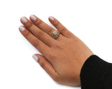 10K Yellow Gold 1/2 Cttw Round and Baguette cut Diamond Open Space Bypass Ring (H-I Color, SI2-I1 Clarity)-2 thumbnail 3