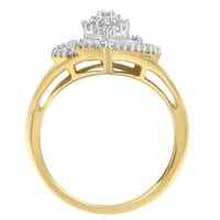 10K Yellow Gold Diamond Cocktail Ring (1/2 Cttw, J-K Color, I2-I3 Clarity)