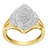 10K Yellow Gold Diamond Cocktail Ring (1/2 Cttw, J-K Color, I2-I3 Clarity)-3 thumbnail 4