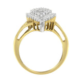 10K Yellow Gold 1/2 Cttw Round and Baguette-Cut Diamond Pear Ring (I-J Color, I1-I2 Clarity)-4 thumbnail 5