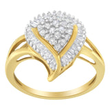 10K Yellow Gold Diamond Cluster Ring (1/2 Cttw, I-J Color, I1-I2 Clarity)-3 thumbnail 4