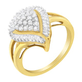10K Yellow Gold Diamond Cluster Ring (1/2 Cttw, I-J Color, I1-I2 Clarity)-4 thumbnail 5