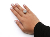10K Yellow Gold 1 Cttw Round and Baguette Cut Diamond Ballerina Cluster Ring (H-I Color, SI2-I1 Clarity)-2 thumbnail 3