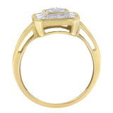 10K Yellow Gold Diamond Cocktail Ring (1/2 Cttw, I-J Color, SI2-I1 Clarity)-1 thumbnail 2