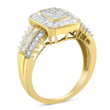 10K Yellow Gold Round and Baguette-Cut Diamond Cocktail Ring (1.0 Cttw, H-I Color, SI2-I1 Clarity)-4 thumbnail 5