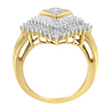 10K Yellow Gold Diamond Ballerina Ring (1 Cttw, I-J Color, I1-I2 Clarity)-1 thumbnail 2
