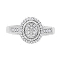 925 sterling silver ring with round pave diamond stones in braided halo