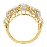 14K Yellow Gold Diamond Art Deco Ring (1/2 Cttw, H-I Color, I1 Clarity)-4 thumbnail 5