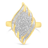 10K Yellow Gold Diamond Cocktail Ring (3/4 Cttw, I-J Color, I2-I3 Clarity)-0 thumbnail 1