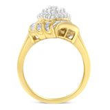 10K Yellow Gold Diamond Cocktail Ring (3/4 Cttw, I-J Color, I2-I3 Clarity)-1 thumbnail 2