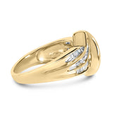 10K Yellow Gold 3/4 Cttw Channel Set Round and Baguette-cut Diamond Double Shank Bypass Ring (J-K Color, I1-I2 Clarity)-1 thumbnail 2