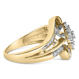 10K Yellow Gold 1/2 cttw Diamond Cluster Cocktail Ring (J-K Clarity, I1-I2 Color)-1 thumbnail 2