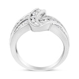 10K White Gold Ring 3/4 Cttw Round-Cut Diamond Bypass Ring (H-I Color, I2-I3 Clarity)-4 thumbnail 5