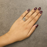 10K Yellow Gold 1/2 Cttw Diamond Crossover 3 Leaf Floral Cocktail Ring Band (H-I Color, SI1-SI2 Clarity)-2 thumbnail 3