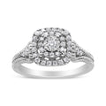 925 sterling silver ring with round miracle-set diamond stones
