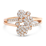 .925 Sterling Silver 1/2 Cttw Diamond Scatter Composite Bypass Ring (I-J Color, I1-I2 Clarity)-2 thumbnail 3
