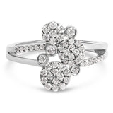 .925 Sterling Silver 1/2 Cttw Diamond Scatter Composite Bypass Ring (I-J Color, I1-I2 Clarity)-1 thumbnail 2