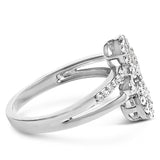 .925 Sterling Silver 1/2 Cttw Diamond Scatter Composite Bypass Ring (I-J Color, I1-I2 Clarity)-4 thumbnail 5