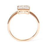 10K Rose Gold 1/3 Cttw Invisible Set Princess Cut Diamond Composite Square Shape Ring (H-I color, I1-I2 clarity)-4 thumbnail 5