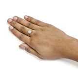 10K Rose Gold 1/3 Cttw Invisible Set Princess Cut Diamond Composite Square Shape Ring (H-I color, I1-I2 clarity)-2 thumbnail 3
