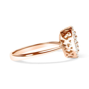 10K Rose Gold 3/8 Cttw Round-Cut Diamond Pear Promise Ring (I-J Color, I2-I3 Clarity)-1