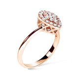 10K Rose Gold 3/8 Cttw Round-Cut Diamond Pear Promise Ring (I-J Color, I2-I3 Clarity)-3 thumbnail 4