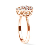 10K Rose Gold 3/8 Cttw Composite Diamond Pear Shaped Halo Promise Ring (I-J Color, I2-I3 Clarity)-4 thumbnail 5