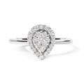10K White Gold 3/8 Cttw Round-Cut Lab Grown Diamond Cluster Pear Promise Ring (G-H Color, VS2-SI1 Clarity)-0