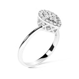 10K White Gold 3/8 Cttw Round-Cut Lab Grown Diamond Cluster Pear Promise Ring (G-H Color, VS2-SI1 Clarity)-3 thumbnail 4