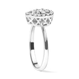 10K White Gold 3/8 Cttw Round-Cut Lab Grown Diamond Cluster Pear Promise Ring (G-H Color, VS2-SI1 Clarity)-4 thumbnail 5