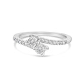 10K White Gold 1/4 Cttw Two-Stone Diamond Bypass Engagement Ring-0 thumbnail 1