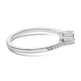 10K White Gold 1/4 Cttw Two-Stone Diamond Bypass Engagement Ring-1 thumbnail 2