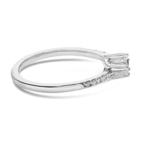 10K White Gold 1/4 Cttw Two-Stone Diamond Bypass Engagement Ring